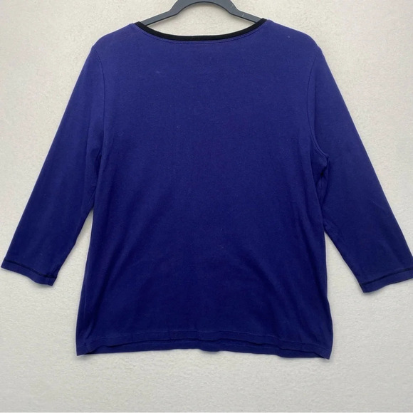 Zenergy Chico’s Blue Blouse 1 / S Embellished Velvet Textured - Picture 2 of 5